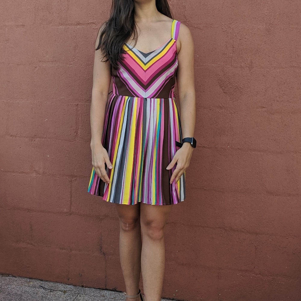 Multi Color Pleated Dress